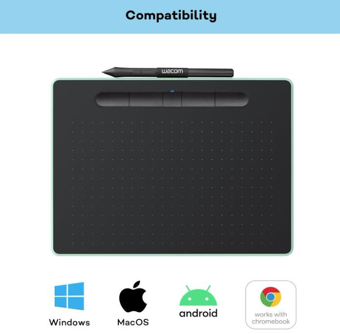 Wacom Intuos M Bluetooth Drawing Graphics Tablet for Windows, Mac