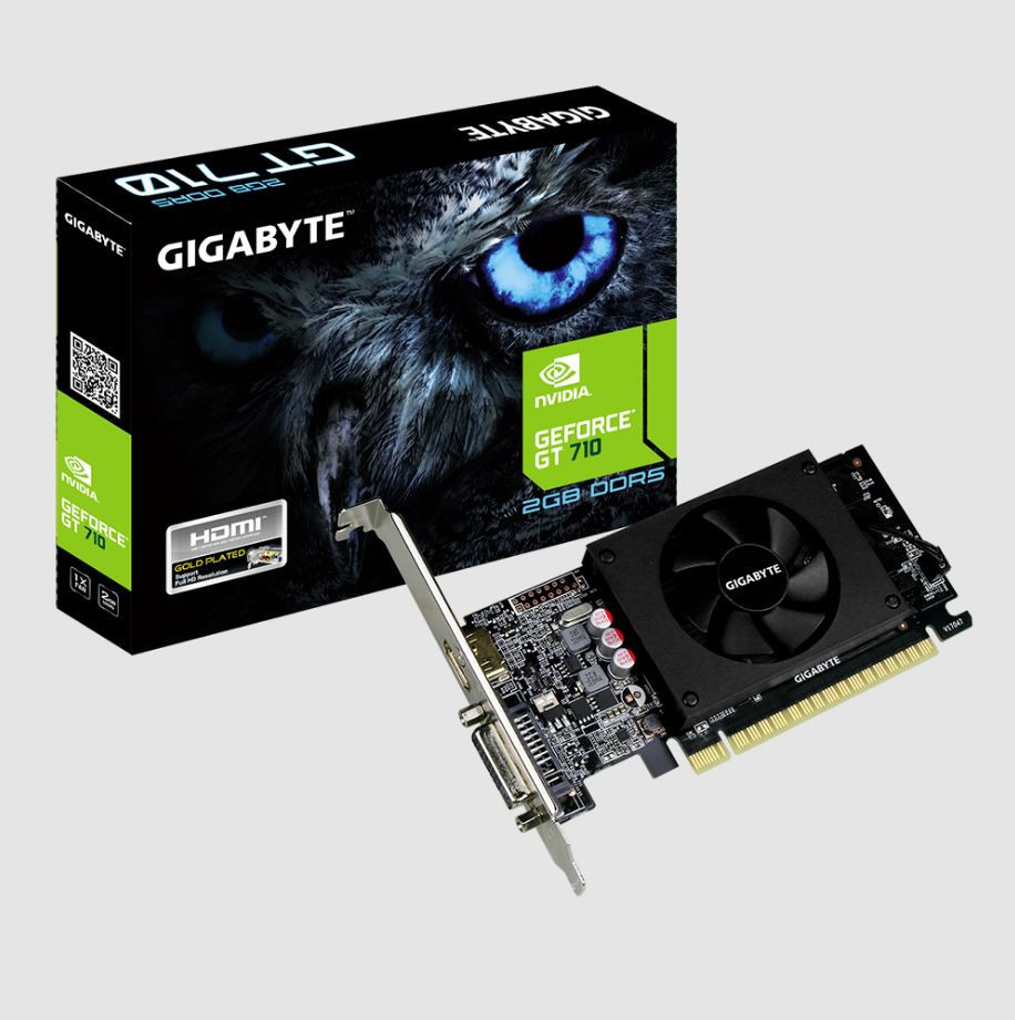 Gigabyte Gt 710 4k Gigabyte GT710 2GB DDR5 DVI, HDMI Graphics Card