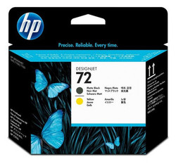 HP Yellow, Matte Black Printhead HP 72 C9384A