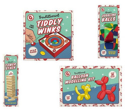 OTHER Retro Christmas Gift Bundle - Classic Tiddly Winks, Balloon Modelling Kit, Juggling Balls and Tower Stacking Jenga Game