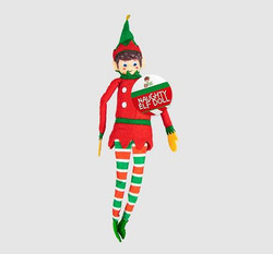 Naughty Christmas Elf Plush Doll with Velcro Hands