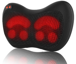 iKristin Shiatsu Neck and Back 6 Ball Massage Pillow with Heat