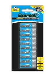 Exercell Advanced Supercharged 10 Pack AA Batteries