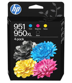 HP Multipack High Capacity Black, Standard Capacity Cyan, Magenta, Yellow Ink Cartridges 950XL 951 C3WK1AE