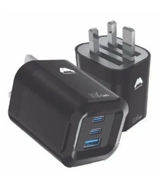 Mobitel 65W Fast Charger 3-Ports Foldable UK Plug with with 60W USB C-to-C Cable