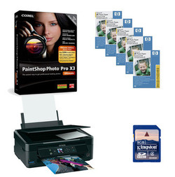Epson SX435W Photo Printer + Corel Photo Pro X3 + 8GB SD + 100 6x4 Photo Paper