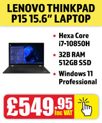 Lenovo thinkPad P15 156 Inch Intel i7 Windows 11 Pro Laptop
