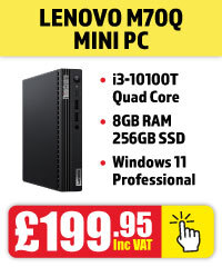 Lenovo ThinkCentre M70Q Intel i3 Mini PC with Windows 11 Professional