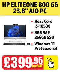 HP EliteOne 800 G6 23.8" Intel Core i5 10th Gen Windows 11 Pro All in One PC