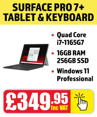 Microsoft Surface Pro 7+ Windows 11 Pro Tablet and Keyboard only £349.95