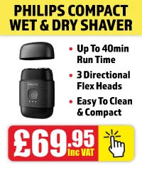 Philips Compact Wet and Dry Shaver only £69.95!