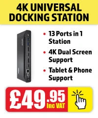 Wavlink 4K Universal Laptop Docking Station only £89.95