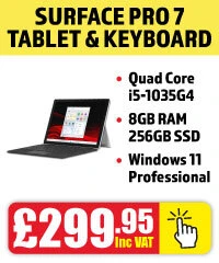 Microsoft Surface Pro 7 Tablet PC with Keyboard Type Cover only £299.95