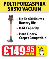 Buy the Brand New Polti Forzaspira SR510 cordless stick vacuum from Morgan Computers for under £150