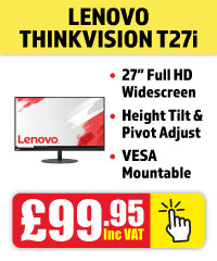 Buy Lenovo ThinkVision T271-10 27 inch Full HD widescreen PC monitor from Morgan Computers