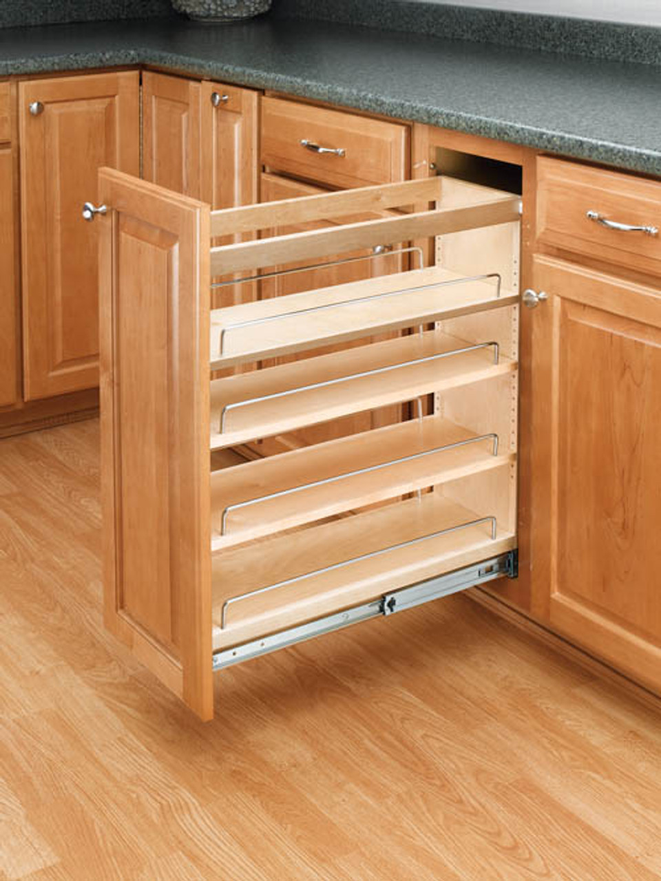 448WC8C - 8 Wall Pull-out Organizer w/ Adjustable Shelves for 12 Wall  Cabinet - Natural Maple