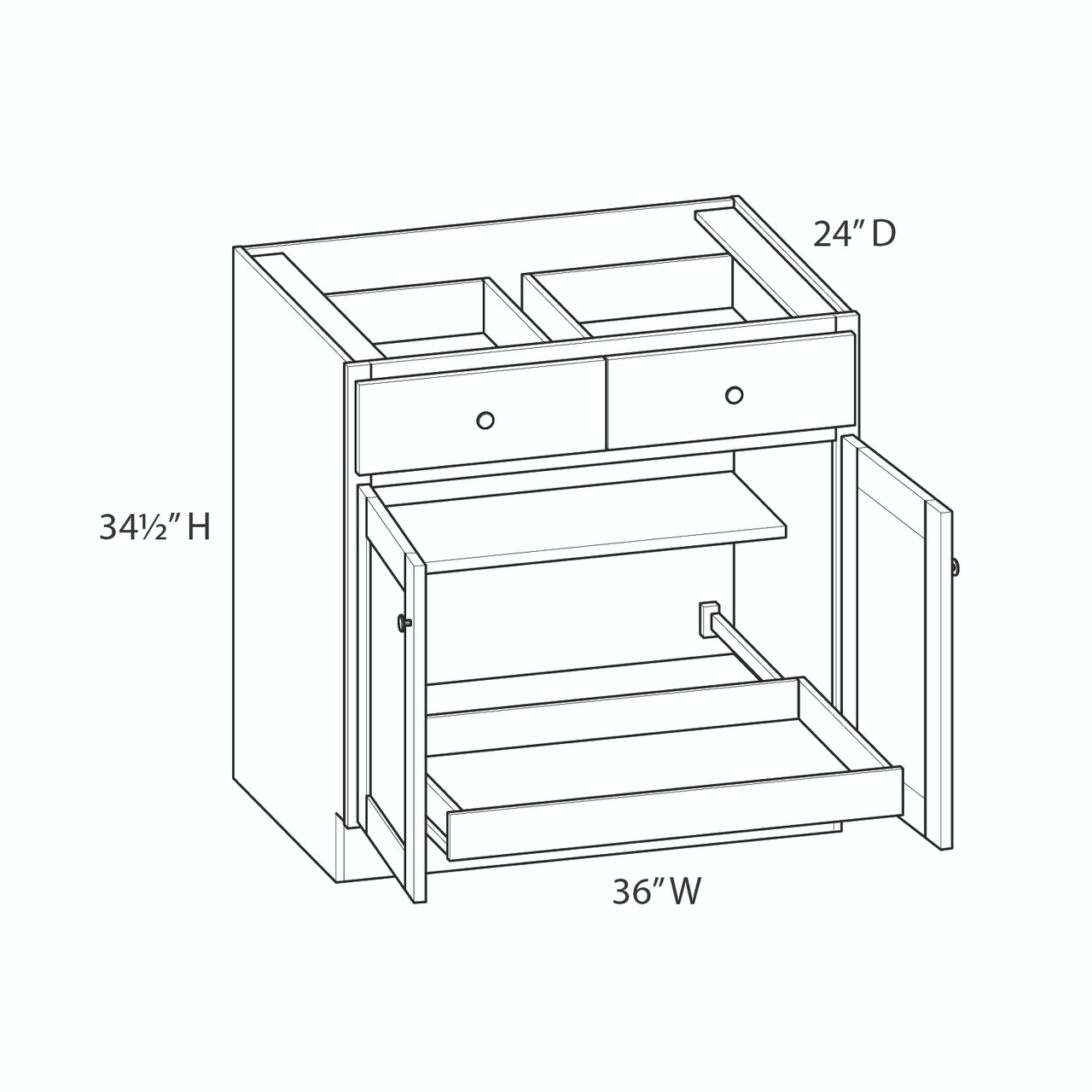 TCD18 - Wood Tiered Cutlery Drawer Organizer (fits 18 wide drawers) -  includes full extension undermount Soft Close glide set - 25-1/8 W x  19-5/8 D