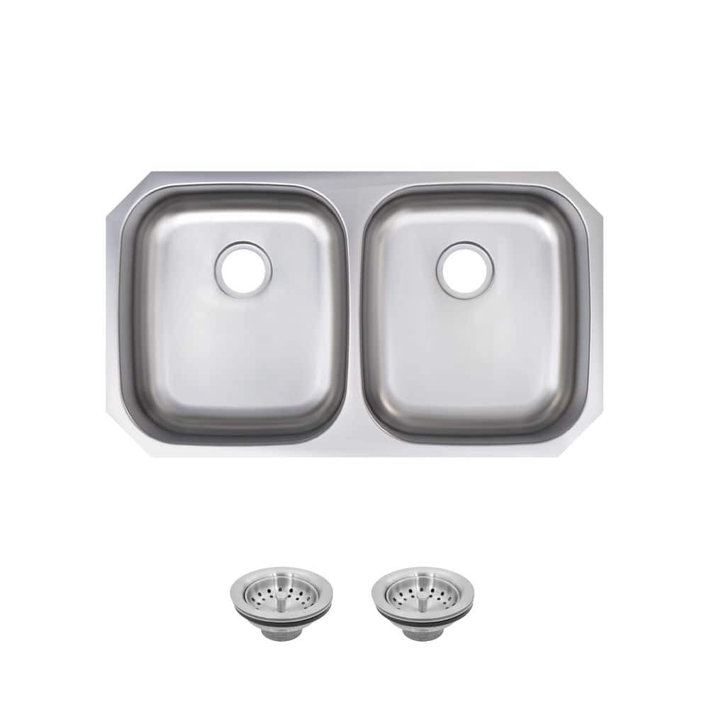 SIN-18-DBLBWL-5050-3118 18Gauge Stainless Steel Undermount Equal