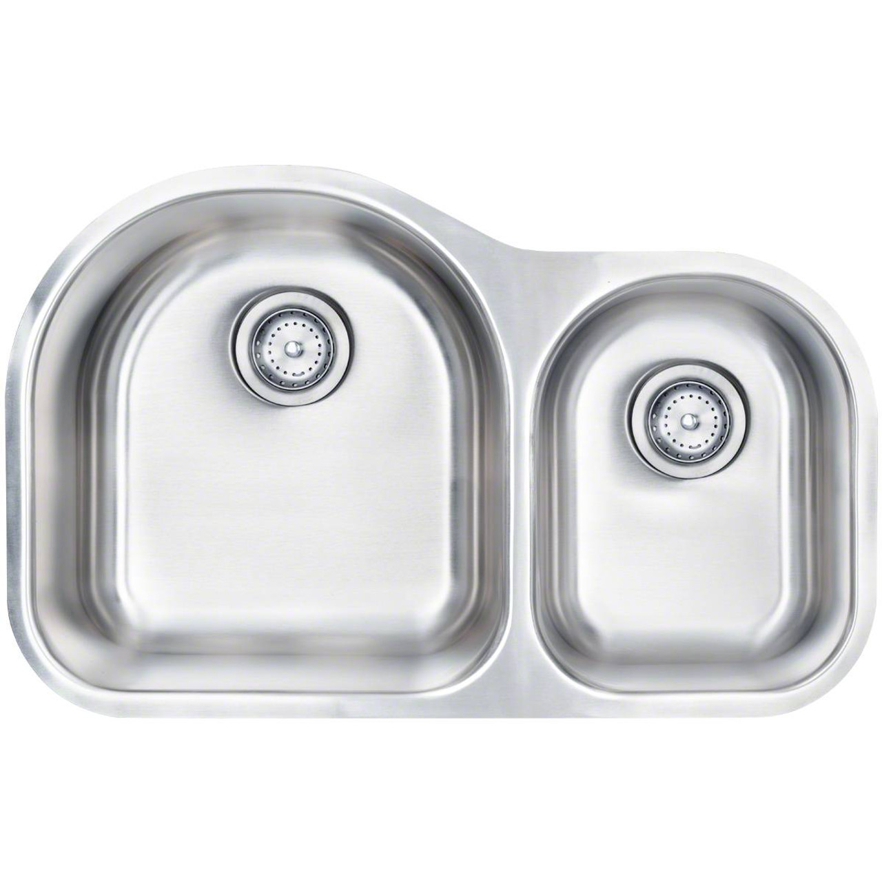 SIN-18-DBLBWL-6040-3120 18Gauge Stainless Steel Undermount D-Shape Bowl  Sink (Small Bowl On Right)