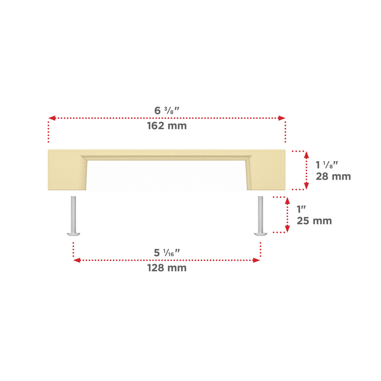 BP8160128160 - Modern Metal Pull - 8160 | Express Kitchens
