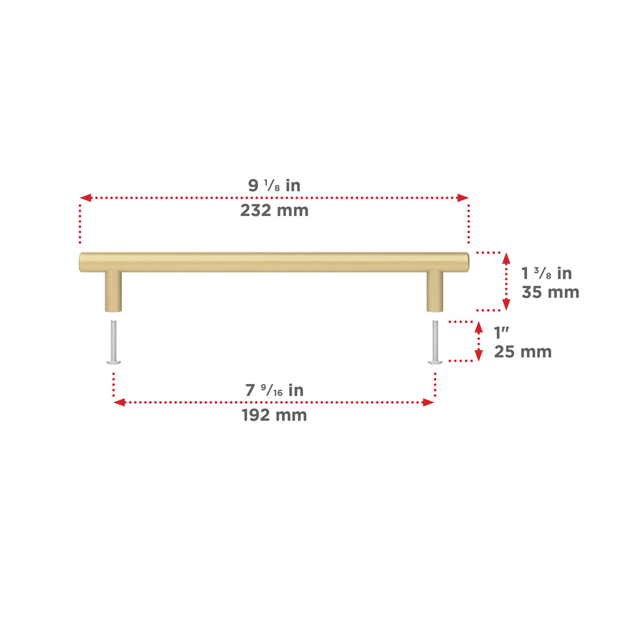 BP3060192160 - Modern Metal Pull - 3060 | Express Kitchens