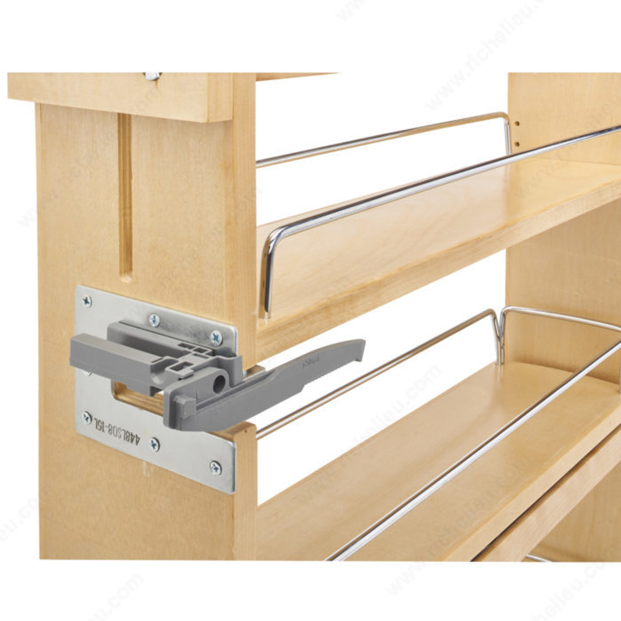 448-BCSC-8C Wood Sliding Storage System For Base Cabinets That Integrates  The Blum Slide With A Soft-Closing Mechanism - Express Kitchens