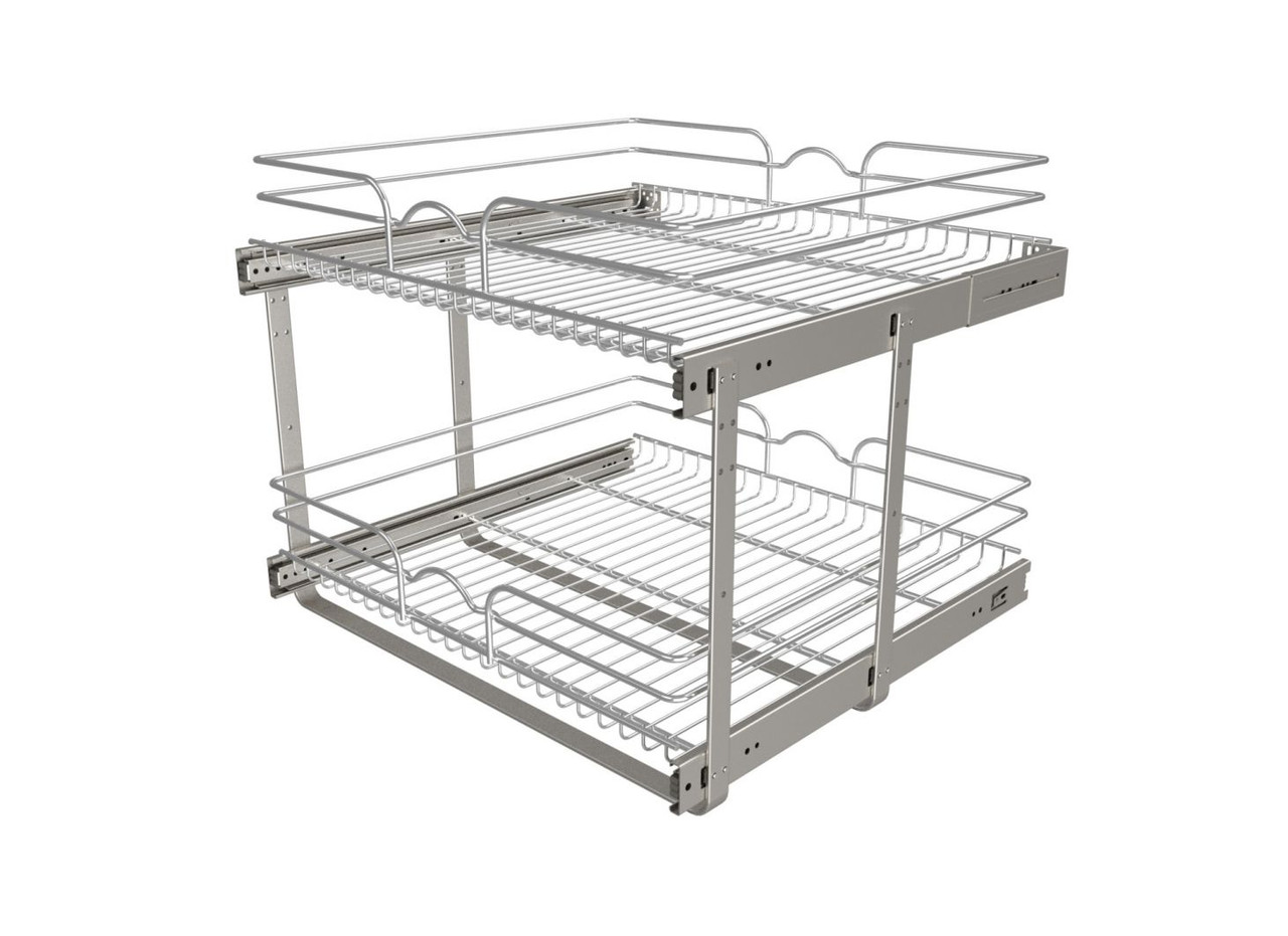 Rev-A-Shelf 5WB2-2122CR-1 21 x 22 2-Tier Cabinet Pull Out Wire Baskets, Chrome