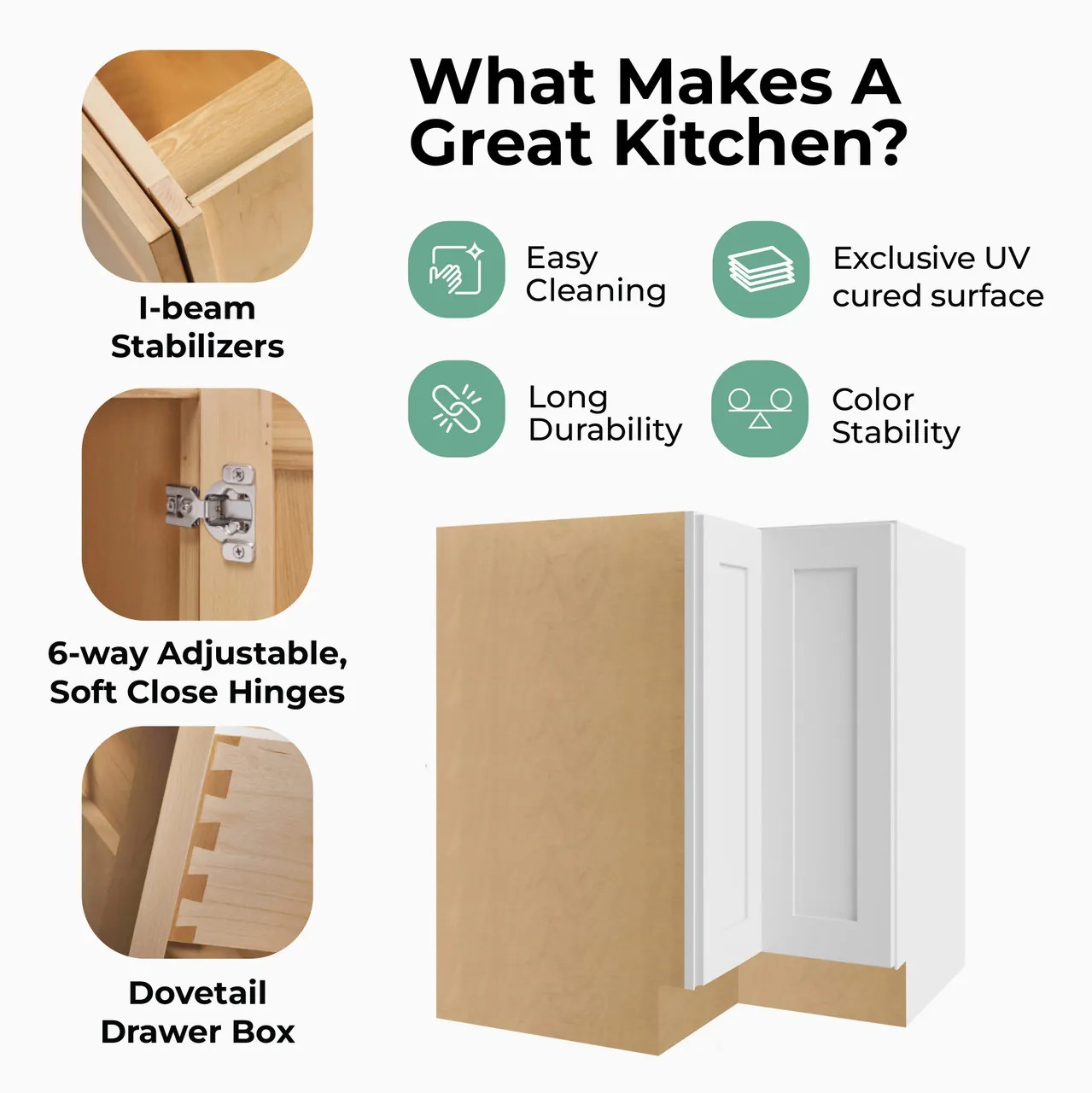 Avon Assembled 36 in. W x 34.5 in. H x 24 in. D Plywood Lazy Susan