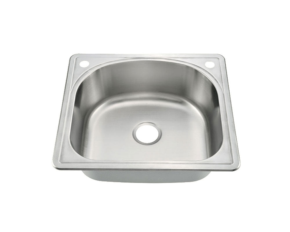 トユ　sサイズ　OP KST25229B-2 - 25 D-Shape Drop-In Top Mount Stainless Steel Single