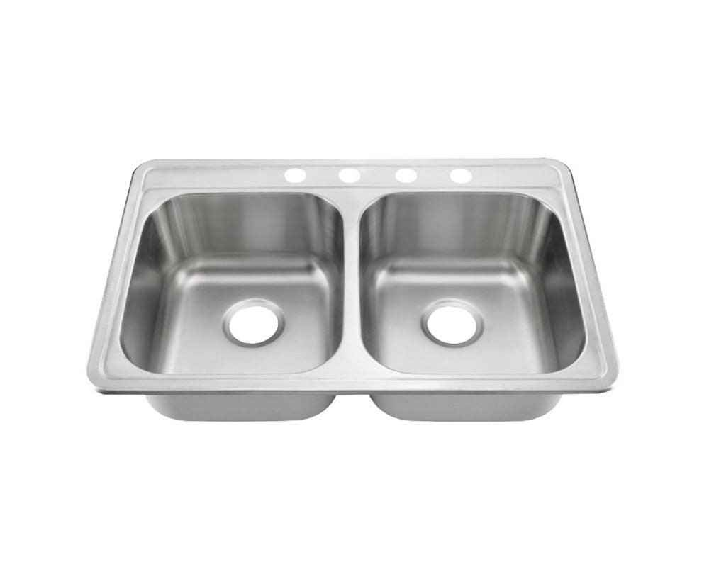 KST331988B-4 - 33X19 Drop-In Top Mount Stainless Steel 50/50