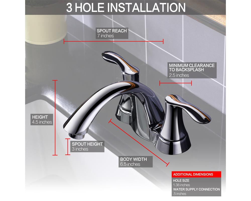KSB4232BN - 4 Two Handles Bathroom Sink Faucet with Pop Up Drain