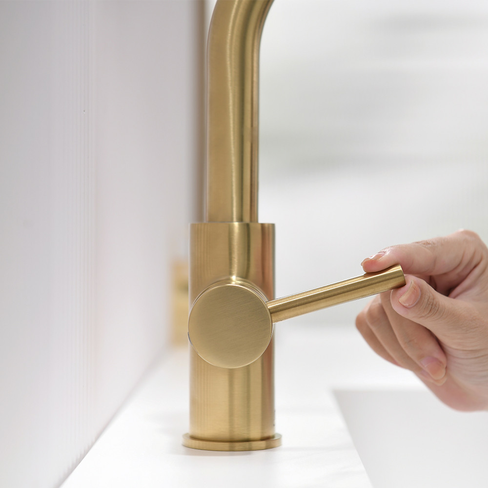 KSB1217SG - Two Handles Bathroom Sink Faucet with Pop Up Drain