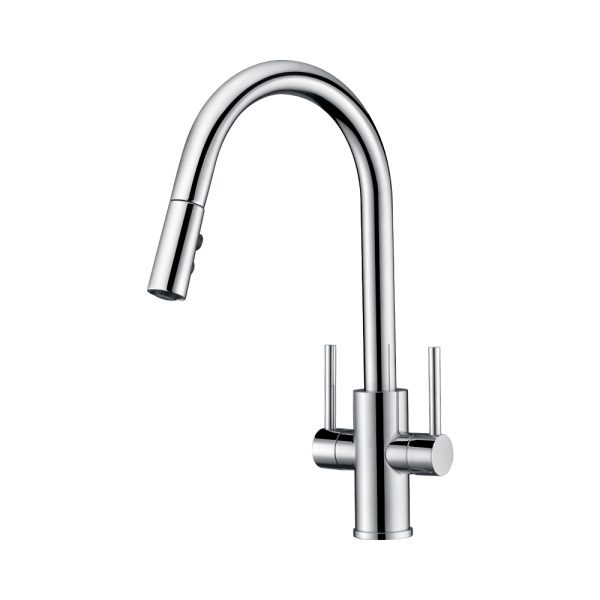 KSK1218C - Two Handles Pull-Down One Hole Kitchen Faucet – KSK1218