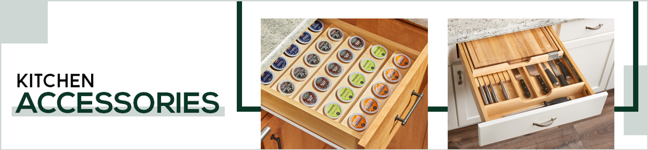 4WTCD-18HSC-KCUP-1 - Wood Two-Tiered K-Cup Drawer Organizer w/Blum  Undermount Soft-Close Slides for 18 Base Cabinet