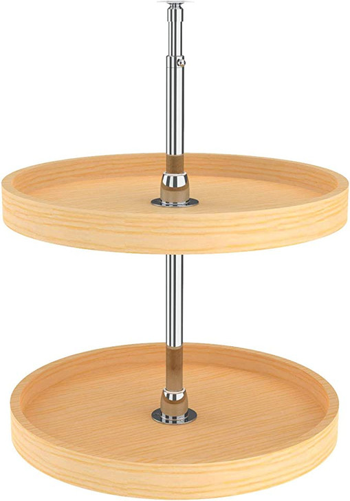 4WLS072-22-52 22" Wood Full Circle 2 Tray Set For Lazy Susan-Wood-Light Brown