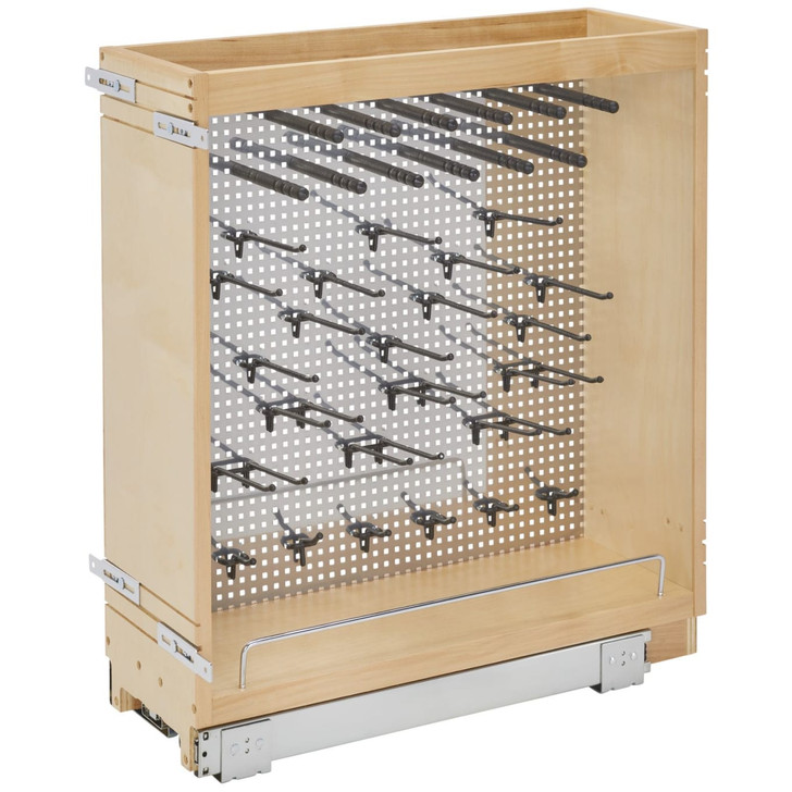 444-BCSC-8SS Sliding System Features A Bottom Shelf And Magnetic Stainless Steel Pegboard