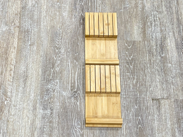 SKI6 Wood Small Knife Block Insert - 5-7/16" W X 19-5/8" D X 1-5/16" H - Bamboo