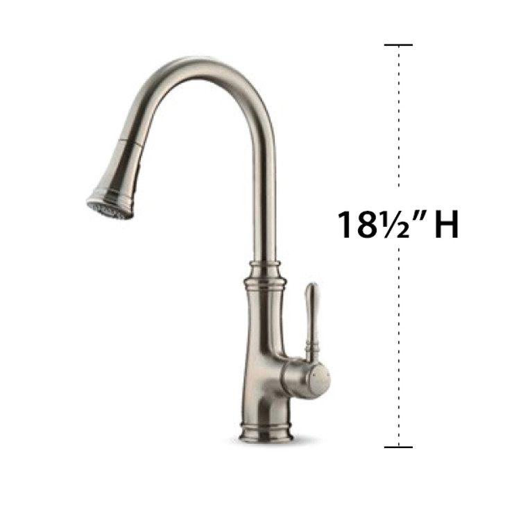 KF100-BN Bridgewater Single Handle With Two Function Pull Down Sprayer Kitchen Faucet