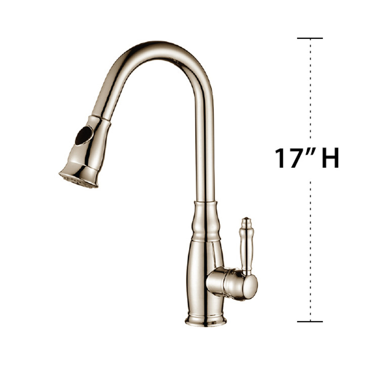 KFT220-BN Vienna Single Handle With Two Function Pull Down Sprayer Kitchen Faucet