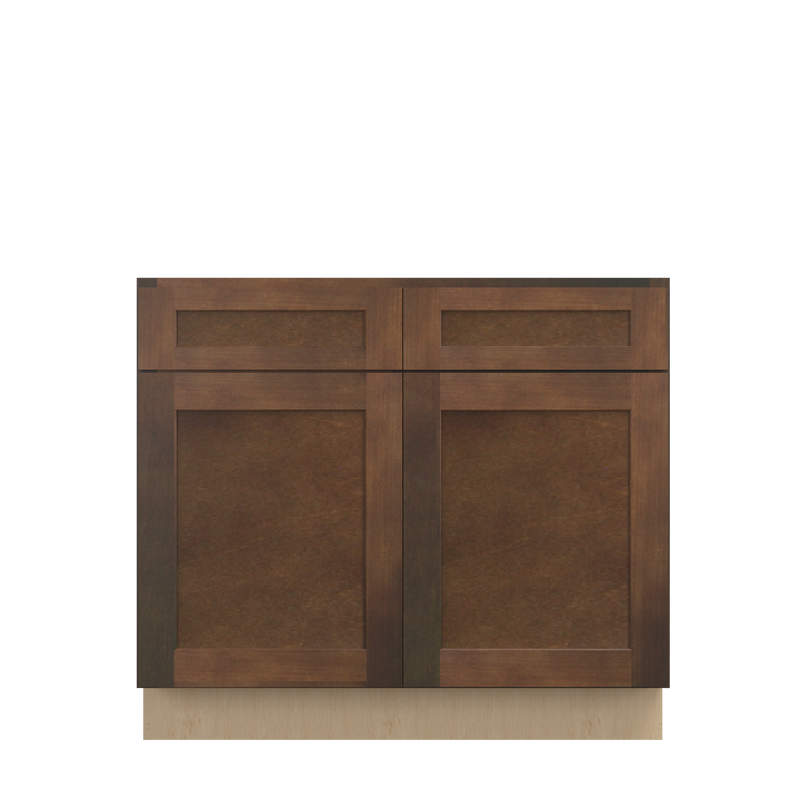 Naples Ready to Assemble 39 in. W x 34.5 in. H x 24 in. D Plywood Sink Base Cabinet in Walnut