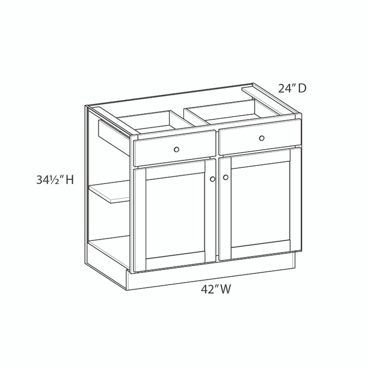 Rochelle Ready to Assemble 42 in. W x 34.5 in. H x 24 in. D Plywood Base Cabinet in Bordeaux