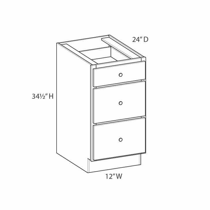 Lasalle Ready to Assemble 12 in. W x 34.5 in. H x 24 in. D Plywood Drawer Base Cabinet in Bordeaux