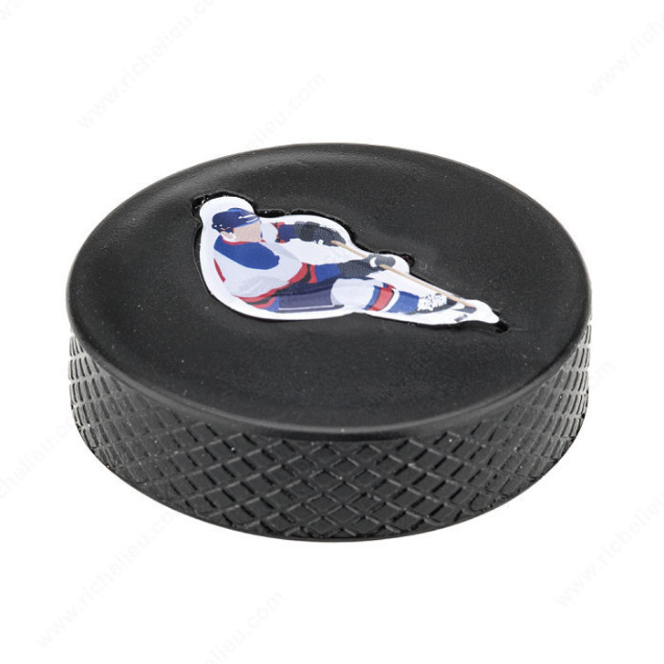Plastic Knob (Hockey Puck)-Matte Black-50Mm -8/32
