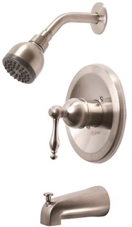 119274 Wellington Single-Handle Ceramic Disc Tub & Shower Faucet Set Brushed Nickel