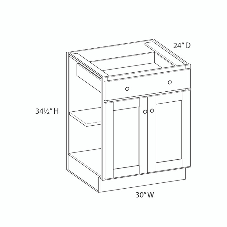 Cambridge Ready to Assemble 30 in. W x 34.5 in. H x 24 in. D Plywood Base Cabinet in Painted White