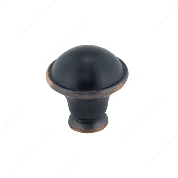 BP872BORB Traditional Metal Knob - 872R -Brushed Oil-Rubbed Bronze