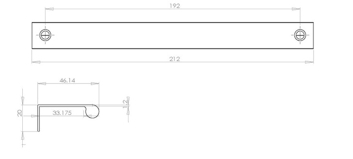BP9696192990 - Modern Aluminum Edge Pull - 9696 | Express Kitchens