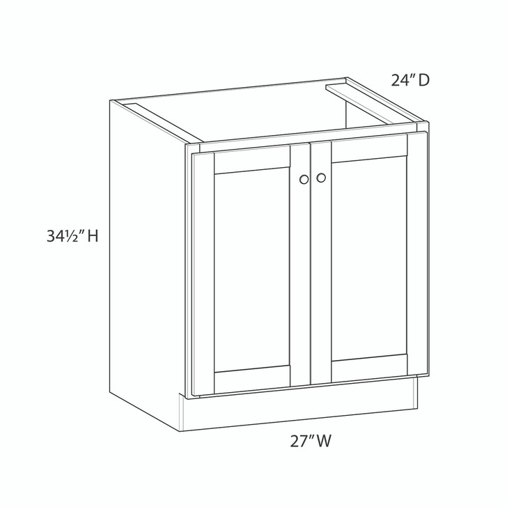 Brunswick Ready to Assemble 27 in. W x 34.5 in. H x 24 in. D Plywood Base Cabinet Full Height Door(s) in Walnut