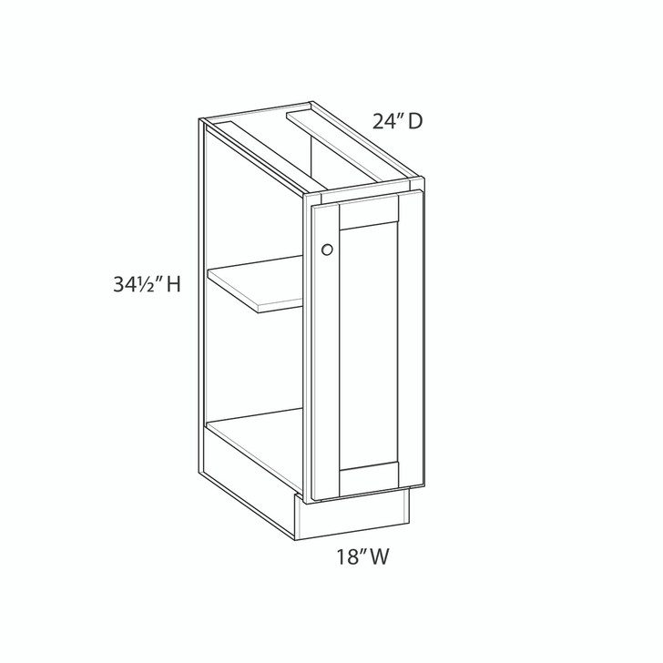 Edinburgh Ready to Assemble 18 in. W x 34.5 in. H x 24 in. D Plywood Base Cabinet Full Height Door(s) in Painted Stratus