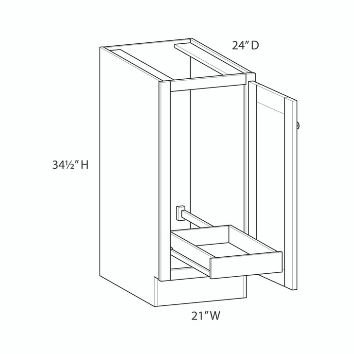 Lasalle Ready to Assemble 21 in. W x 34.5 in. H x 24 in. D Plywood Base Cabinet Full Height Door(s) w/(1) Roll-out Tray in Bordeaux